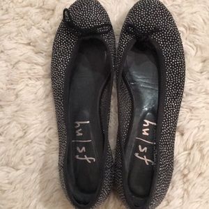 Black flat tops with sparkles